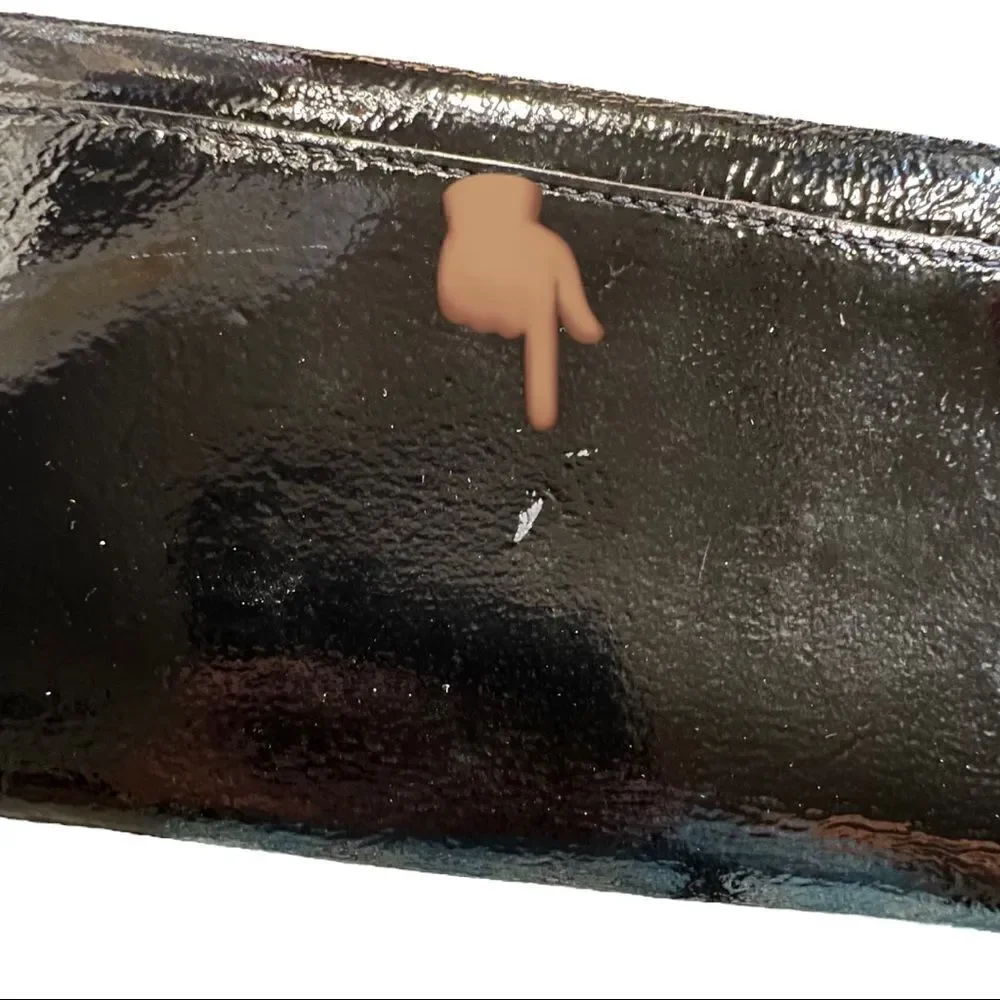Kate Spade New York Black Patent Leather Zip Around Wallet